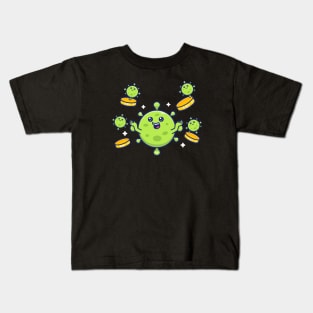 Cute virus with money 7 Kids T-Shirt